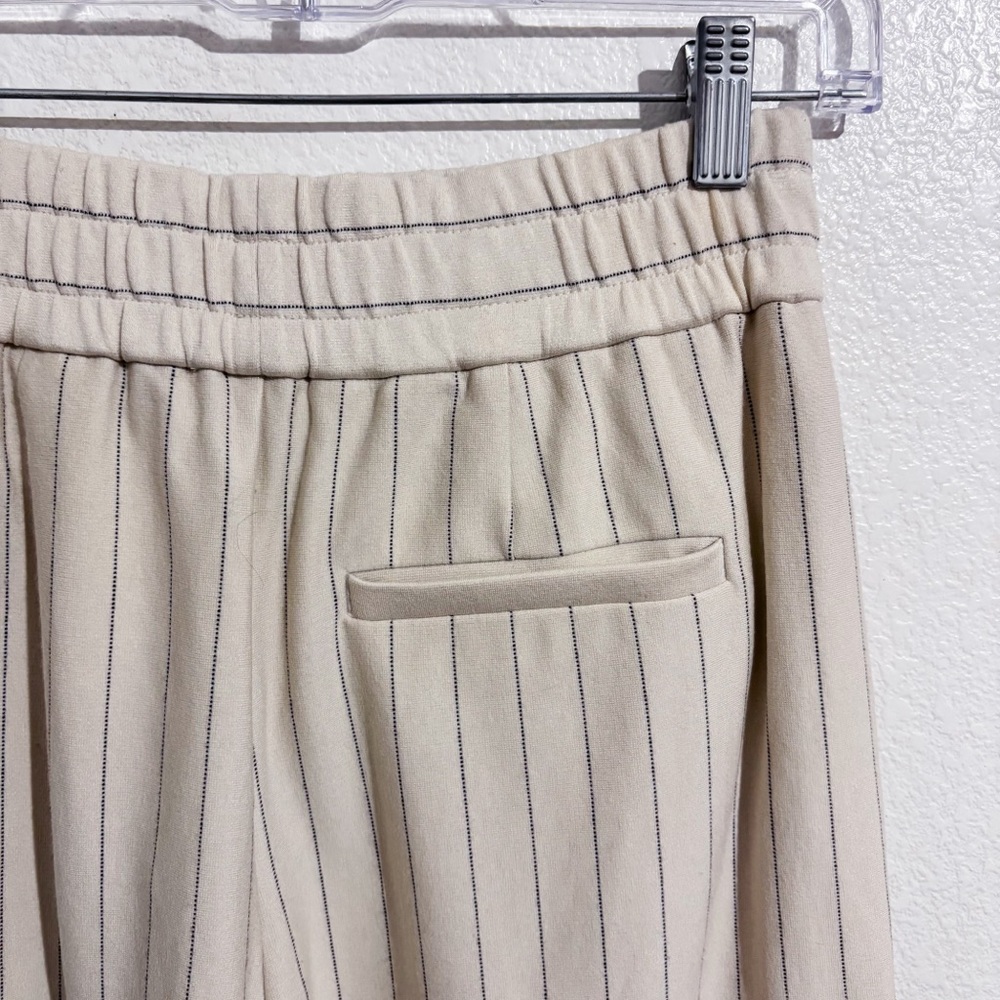 COS Pinstriped High Rise Wide Straight-Leg Pants in Cream White & Black - Picture 6 of 8
